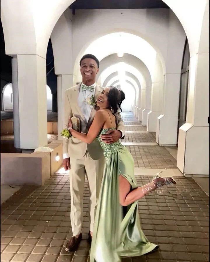 Mermaid Sweetheart Green Long formal dresses Bridesmaid Dresses evening gown Prom Dress With Split