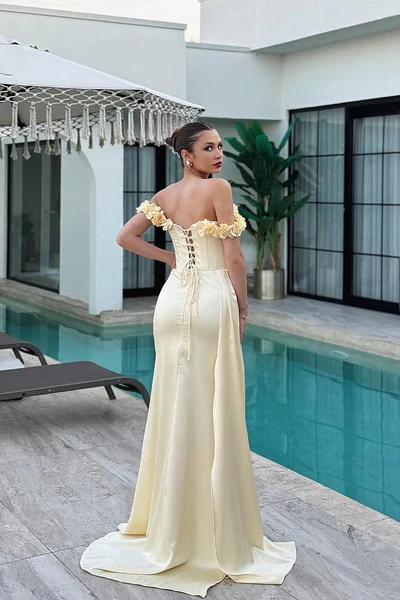 Charming Purple One Shoulder Sleeveless Satin Prom Dress Sheath Long