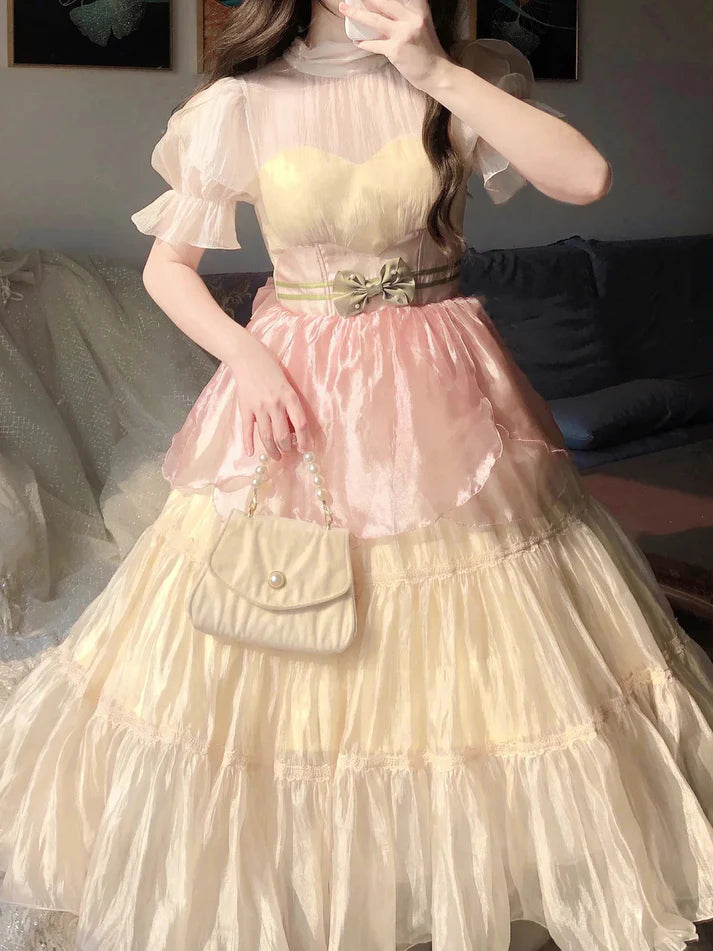 Vestido de fiesta vintage con escote alto y mangas cortas, vestidos de cumpleaños, trajes de cumpleaños