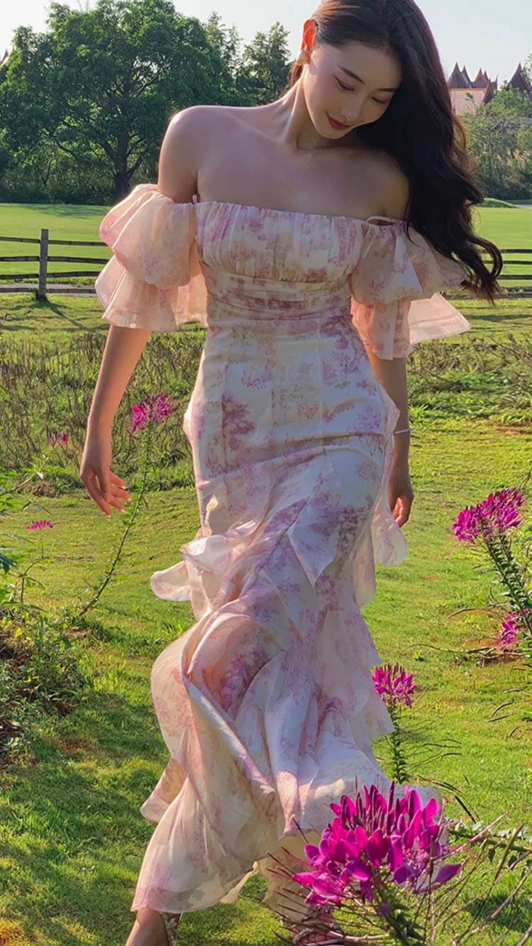 Vestido largo de fiesta de gasa, vestidos de graduación, vestido personalizado