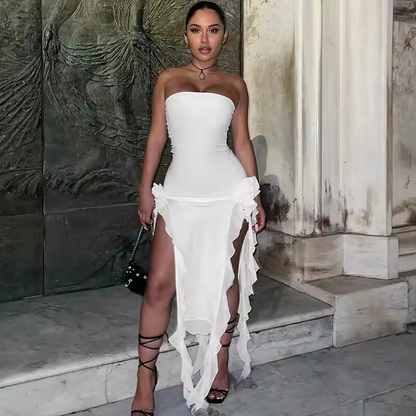 Vestido midi justo para festa feminina, clube, noite, férias, roupas de verão, itens de atacado para negócios