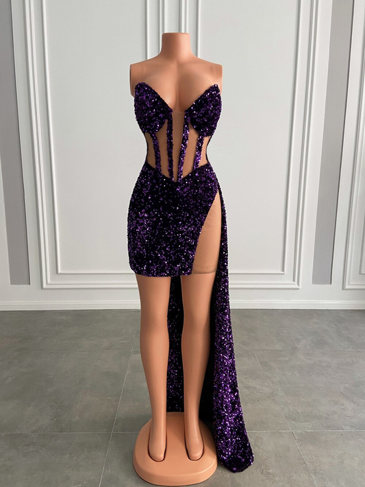 Novos vestidos de baile africanos pretos com lantejoulas rosa brilhantes e malha transparente para festa de aniversário