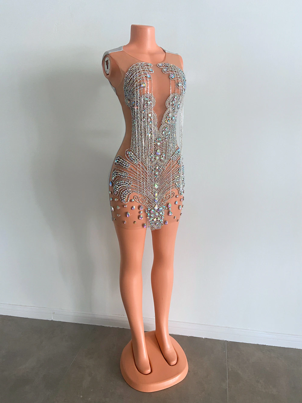 Vestidos de baile curtos de luxo, cristais de contas de luxo, vestidos de coquetel africanos prateados para festa 