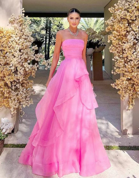 vestido de baile rosa simples vestidos de noite modestos