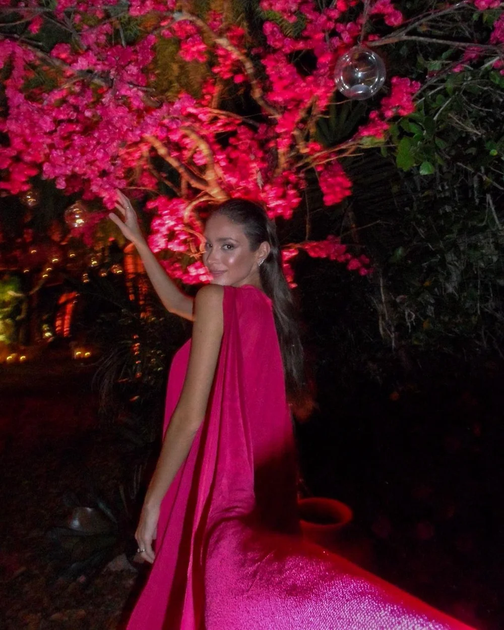 Sexy cuello Halter De gasa De seda فساتين السهرة deslumbrante fucsia Vestidos De Noche cómodo cuelga hasta el suelo vestido De fiesta 