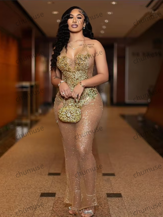 Vestidos de fiesta de cumpleaños para niñas negras con lentejuelas y diamantes de imitación, sexys, de tul. 