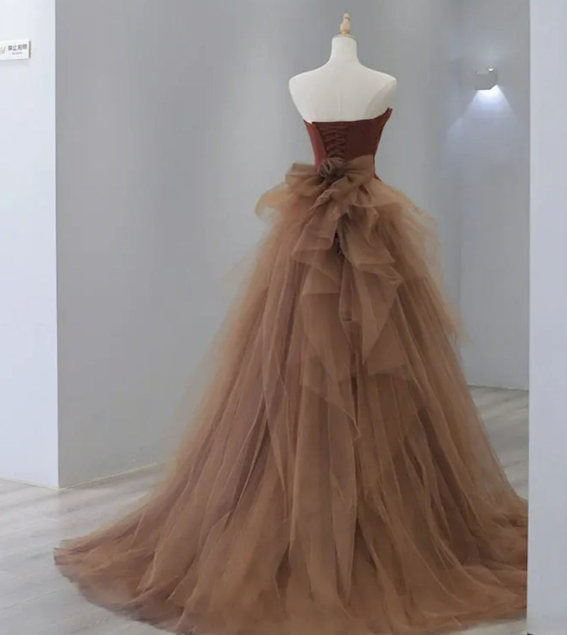 Robe de soirée longue élégante sans bretelles style sirène pour femme, tenue de soirée sexy en maille, idéale pour un bal, un cocktail ou une soirée