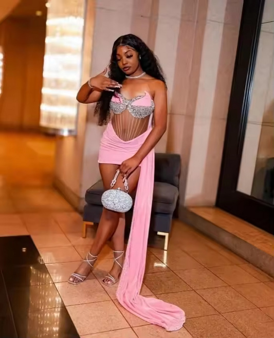 Vestidos curtos e sensuais para festa, transparentes, 2025, vestidos de festa de coquetel em veludo rosa, pretos, personalizados para meninas