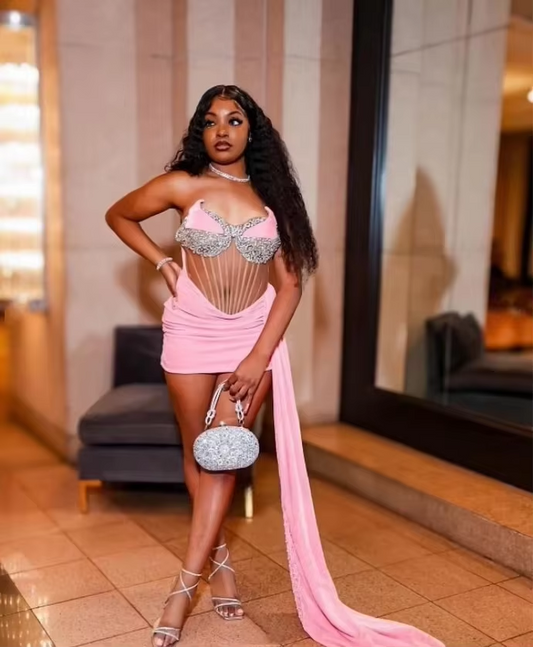 Vestidos curtos e sensuais para festa, transparentes, 2025, vestidos de festa de coquetel em veludo rosa, pretos, personalizados para meninas