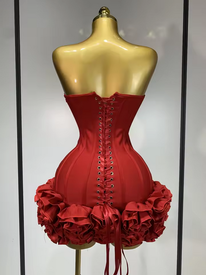 Robe de bal courte rouge sexy pour fille noire, mini robe de cocktail, robe de fête d'anniversaire de luxe 