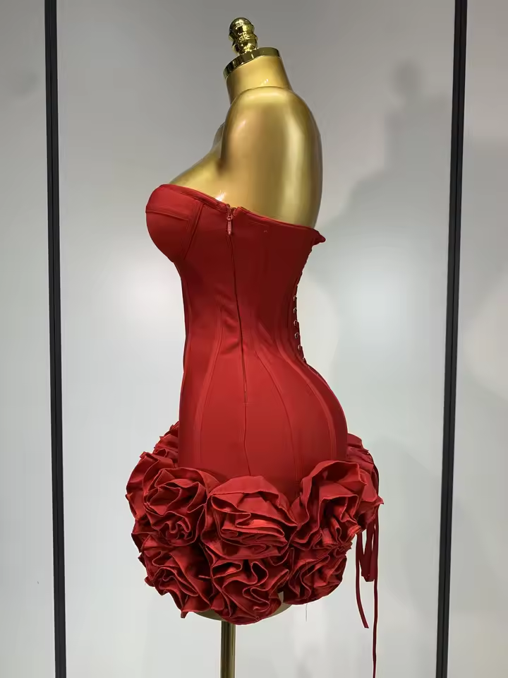 Robe de bal courte rouge sexy pour fille noire, mini robe de cocktail, robe de fête d'anniversaire de luxe 