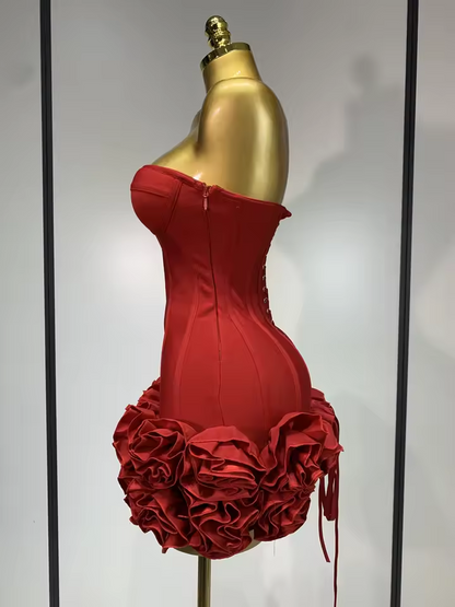 Robe de bal courte rouge sexy pour fille noire, mini robe de cocktail, robe de fête d'anniversaire de luxe 