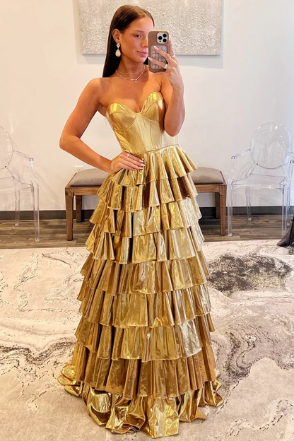Vestido de festa elegante, sem mangas, estilo império, em camadas, para formatura