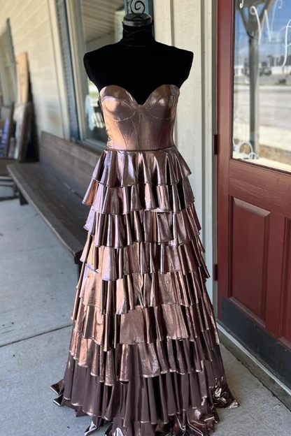 Vestido de festa elegante, sem mangas, estilo império, em camadas, para formatura