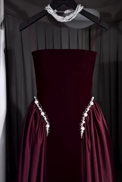 Classy A Line Strapless Sleeveless Lace Up Sweep/Brush Train Prom Dresses