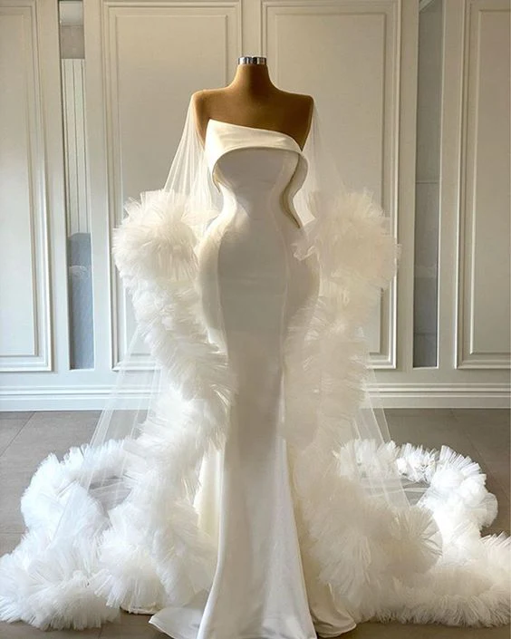 Robe de mariée sirène élégante et unique en ivoire