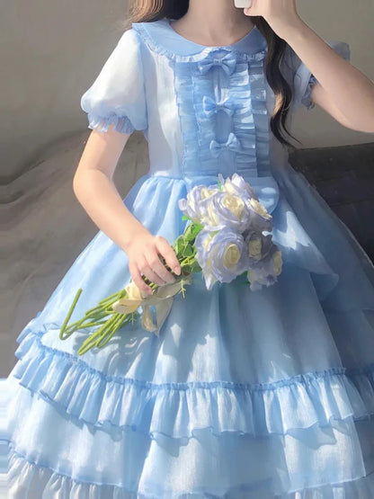 Vestido de baile vintage em chiffon azul-celeste claro, vestidos de festa, vestidos de aniversário, roupas de aniversário