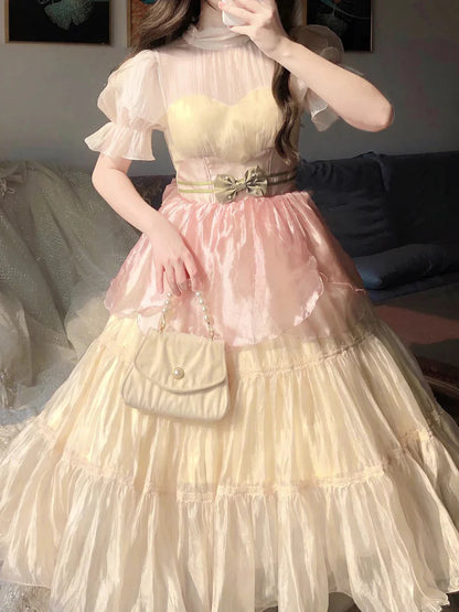 Vestido de fiesta vintage con escote alto y mangas cortas, vestidos de cumpleaños, trajes de cumpleaños