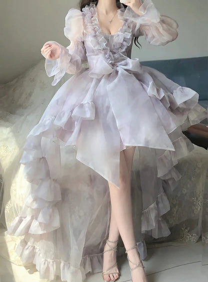 Robe vintage à fleurs et décolleté en V, tenue de fête, d'anniversaire