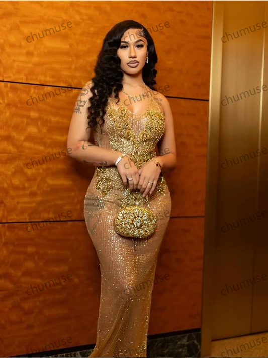 Vestidos de fiesta de cumpleaños para niñas negras con lentejuelas y diamantes de imitación, sexys, de tul. 