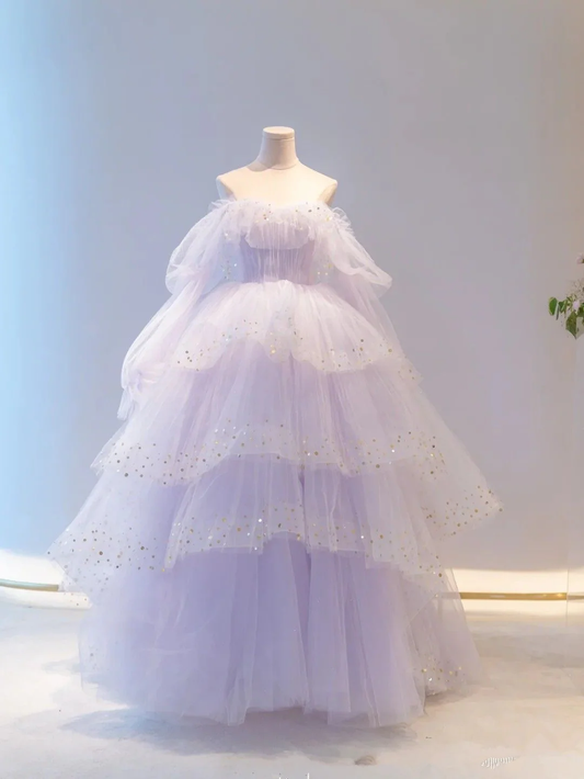 Sparkly Prom Dresses Purple Prom Dresses Robes Cocktail Off The Shoulder Prom Dresses Long Sleeve Prom Dresses