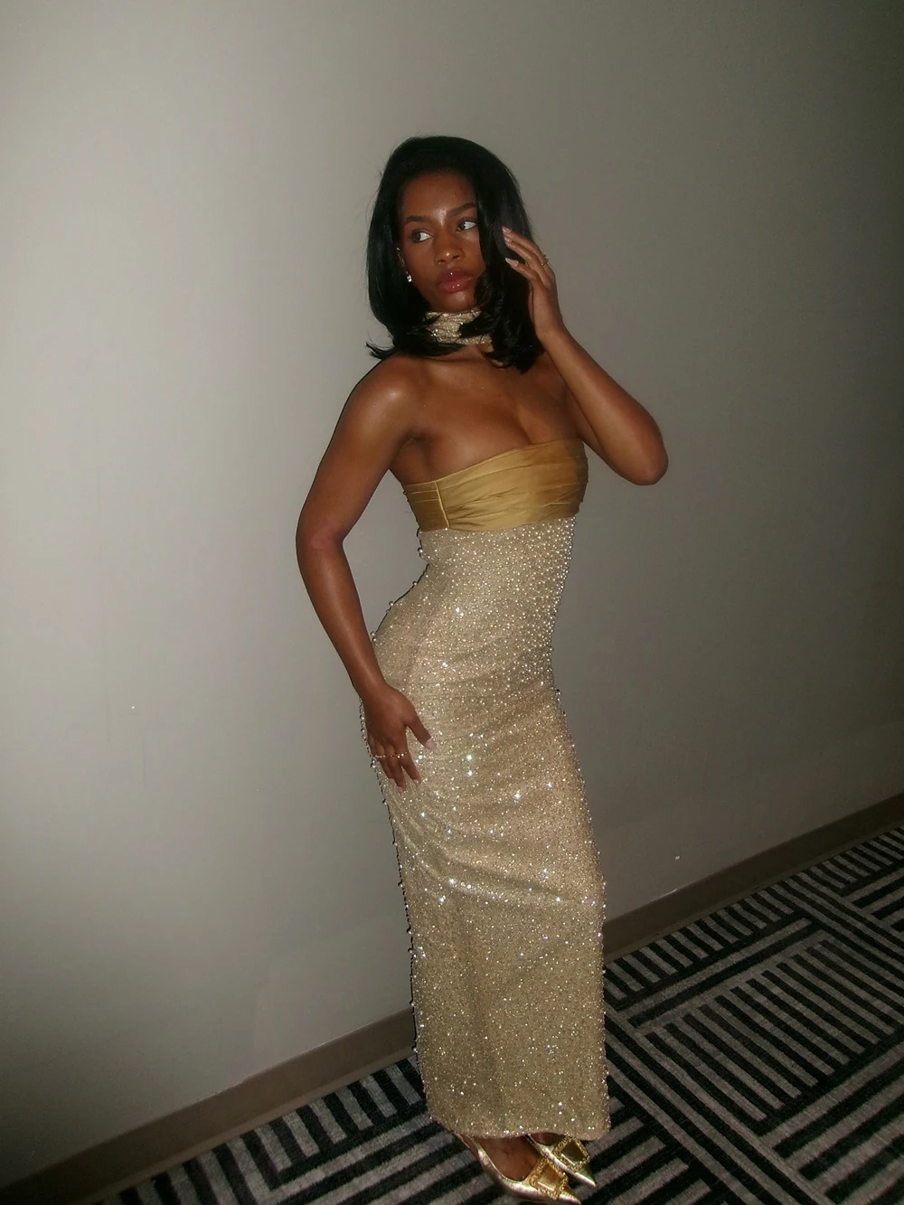 Women Celebrity Sexy Off Shoulder Sparkly Sequins Maxi Long Dress Evening Stage Performance Dress