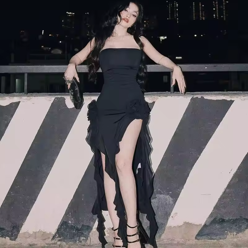 Vestido midi justo para festa feminina, clube, noite, férias, roupas de verão, itens de atacado para negócios