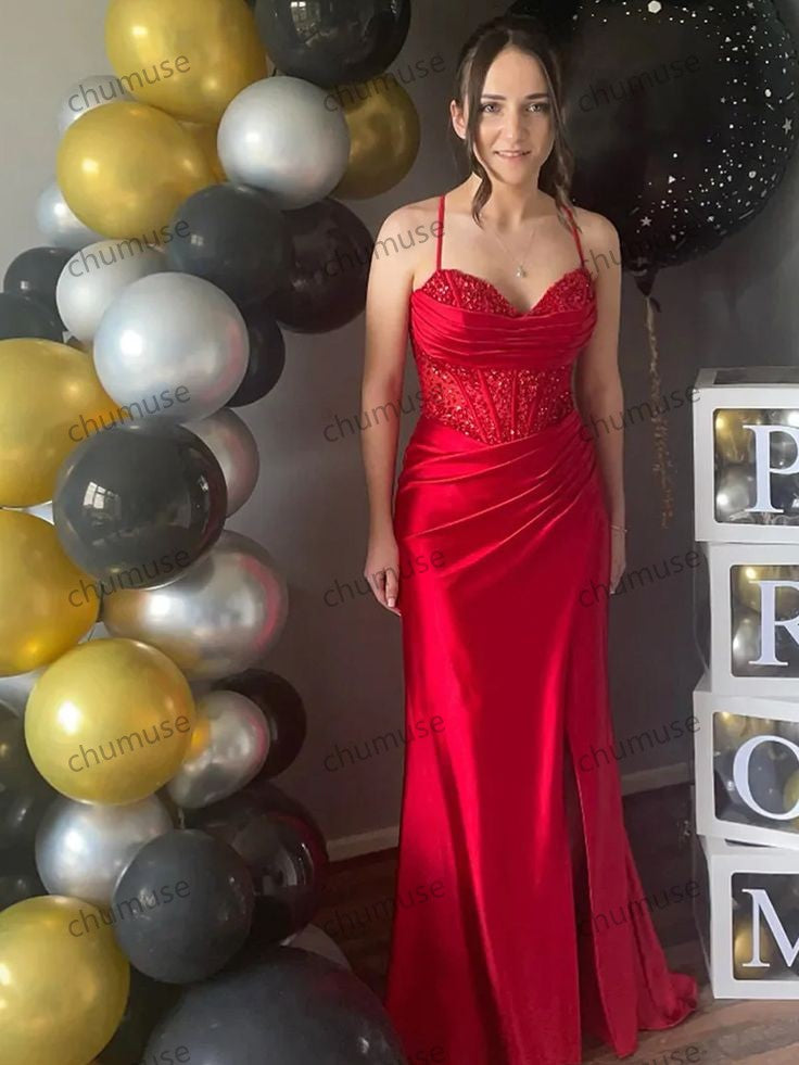 Vestido longo de festa sereia rosa com decote ombro a ombro transparente e strass com fenda
