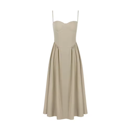 Robe mi-longue élégante d'été, coupe trapèze, col en V, bretelles spaghetti, tenue de soirée décontractée pour femmes, nouveautés