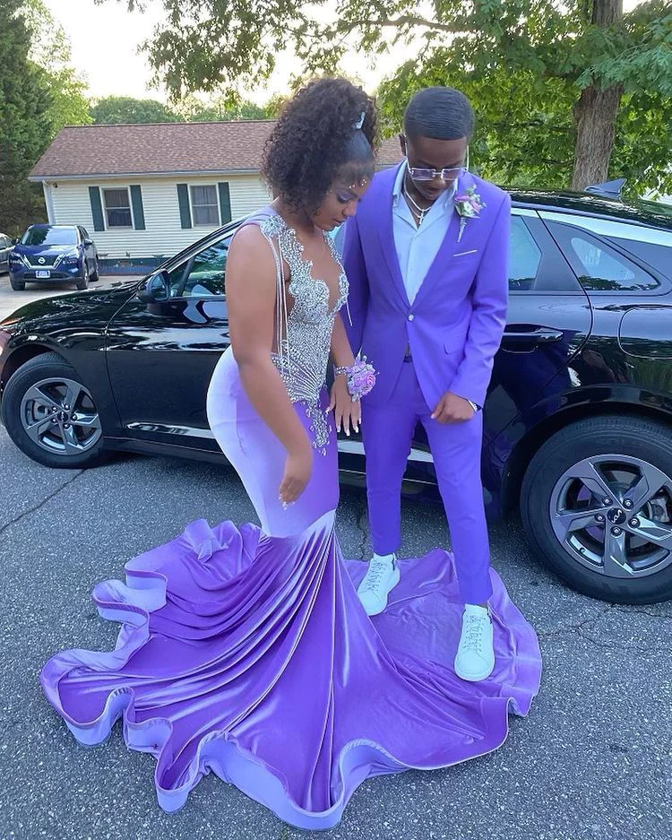 Purple Mermaid Long Prom Dress,Charming Purple Formal Gown