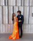 Orange Backless Prom Dress, Orange Mermaid Prom Gown