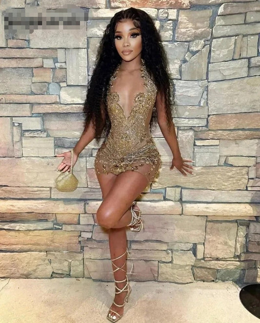 Vestidos de festa de aniversário com strass e cristais brilhantes, vestidos de baile para meninas negras