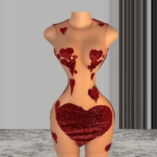 Vestido curto de baile com lantejoulas cor de vinho para meninas negras, transparente, sexy, coração, fofo, festa de aniversário, vestido de gala Saly