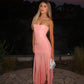 Fashion Ruched Irregular Strapless Tiered Sexy Evening Prom For Women 2023 Long Dress Ruffles Chic Party Night Dress Robe 8647
