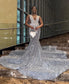 Sparkly Sliver Prom Mermaid Party Dresses 2023 Beading African Black Girls Evening Occasion Gowns Vestidos De Graduación